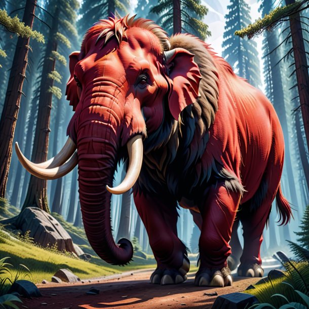 Imagen de un mamut en un jeans rojo