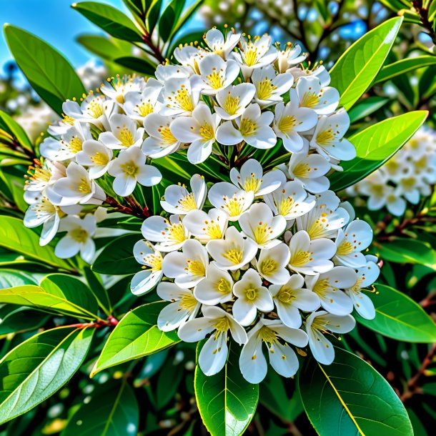 Fotografia de uma murta branca