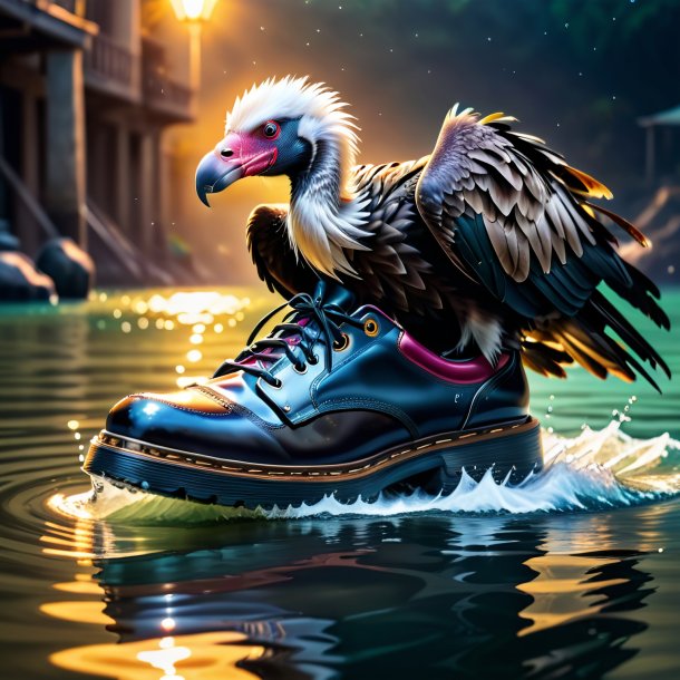 Image of a vulture in a shoes in the water