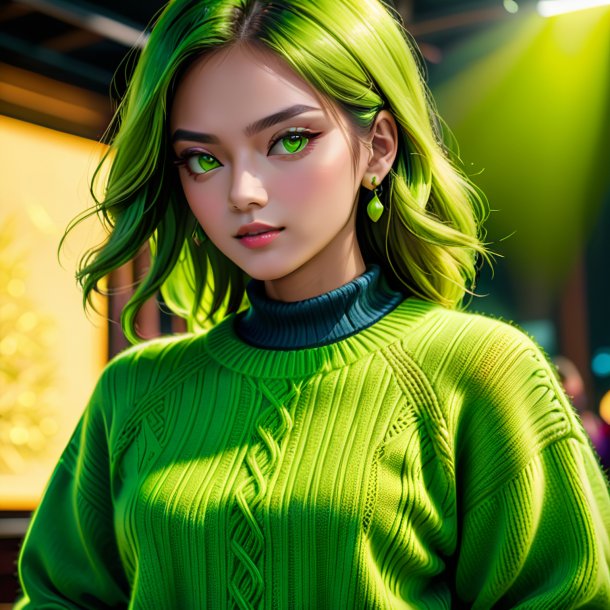 Sketch of a lime sweater from metal