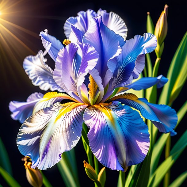 Photo d'un iris argenté