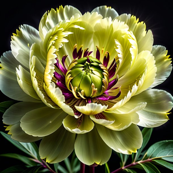 Portrait of a olive peony