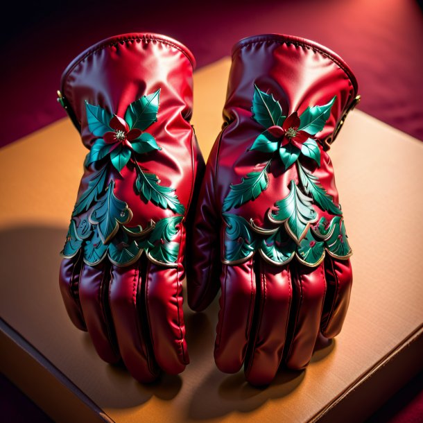 Picture of a crimson gloves from paper