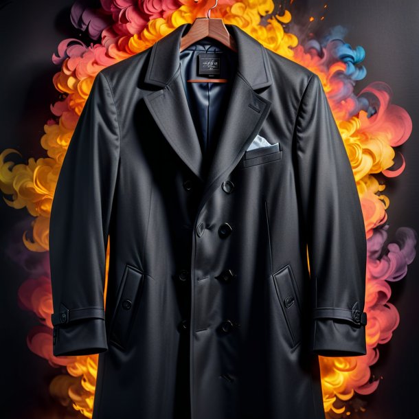 Picture of a charcoal coat from paper