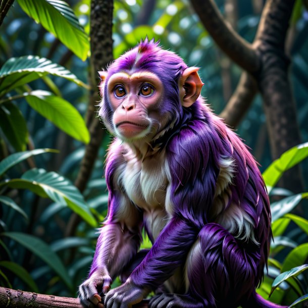 Image d'un singe d'attente pourpre