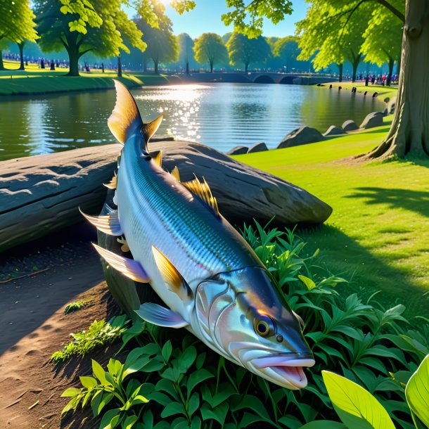 Photo of a resting of a haddock in the park