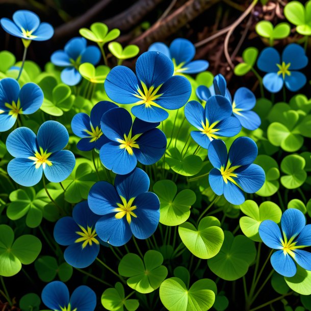 Illustration of a navy blue wood sorrel