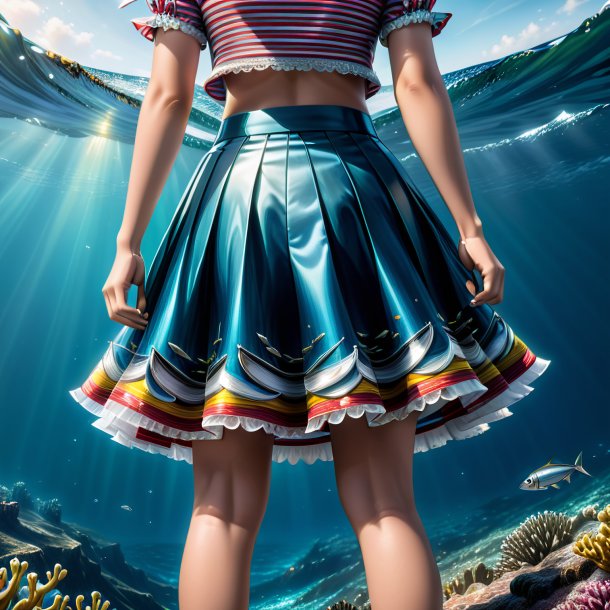 Drawing of a sardines in a skirt in the sea