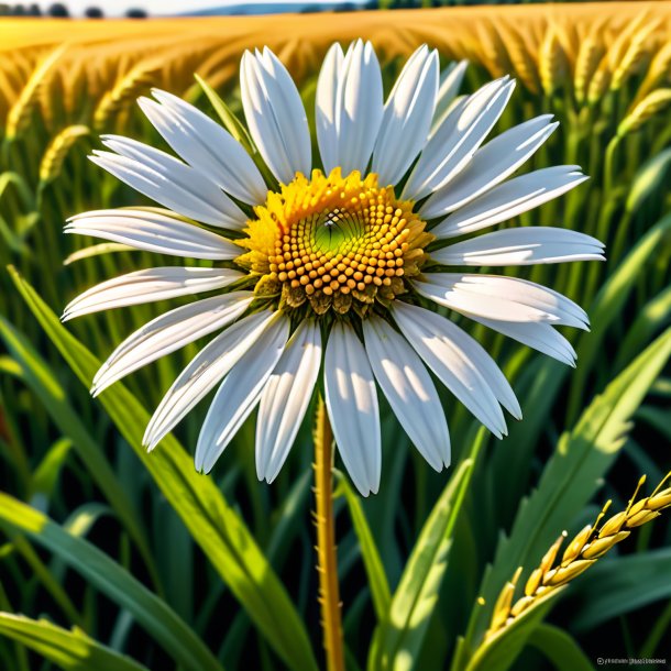 Dessin d'une marguerite de blé, sauvage