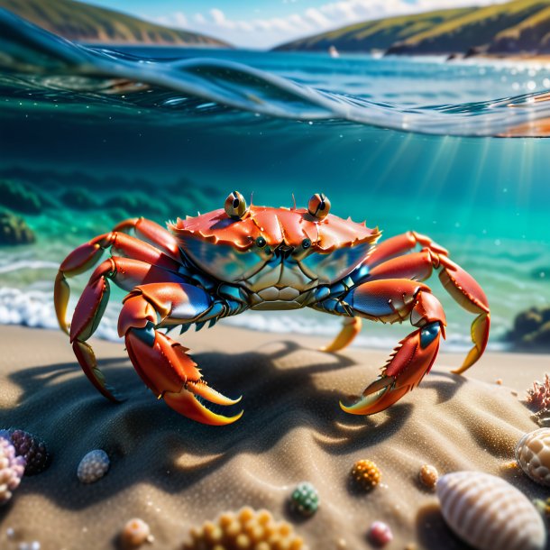 Image d'un crabe dans un pull dans la mer