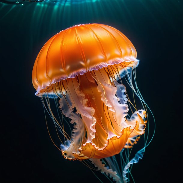 Pic d'une méduse dans une casquette orange