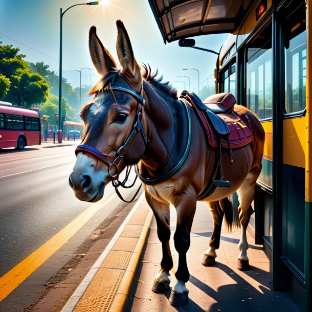 Foto de um choro de uma mula no ponto de ônibus