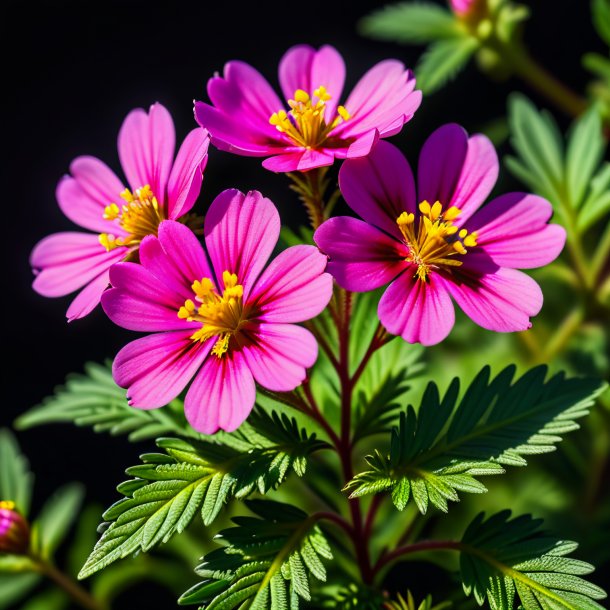 Retrato de um magenta silverweed