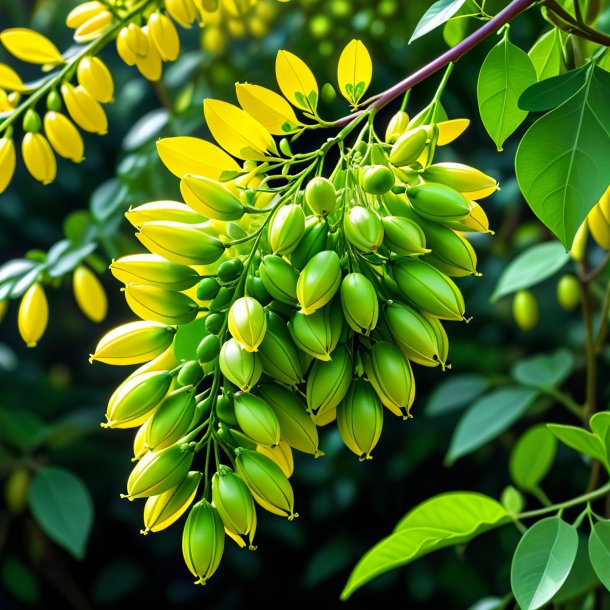 Dibujo de un laburnum verde guisante