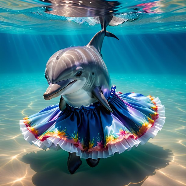 Image of a dolphin in a skirt in the water