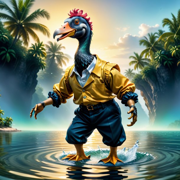 Pic of a dodo in a trousers in the water