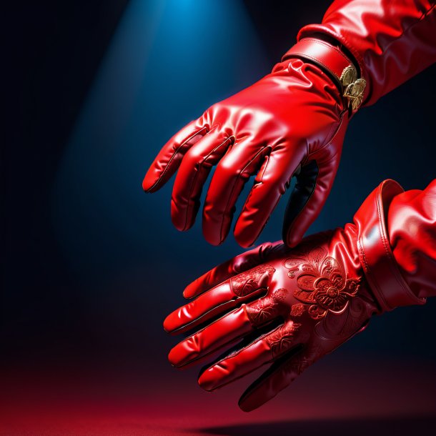 Photo of a red gloves from gypsum