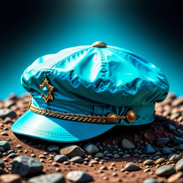 Picture of a cyan cap from stone