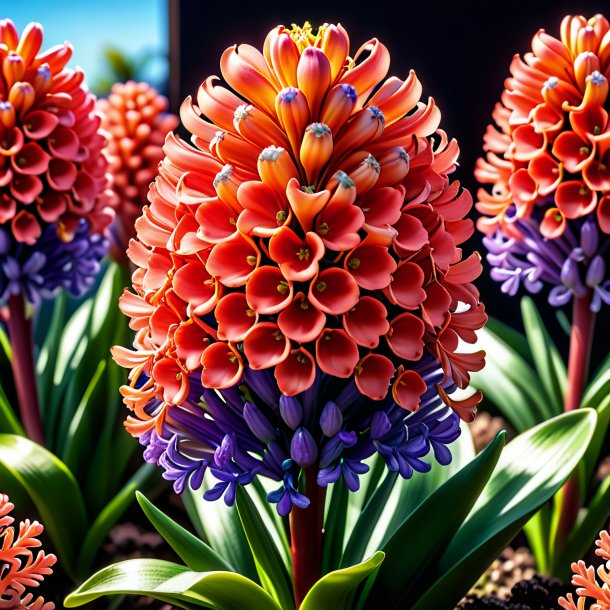 Clipart of a coral hyacinth, expanded