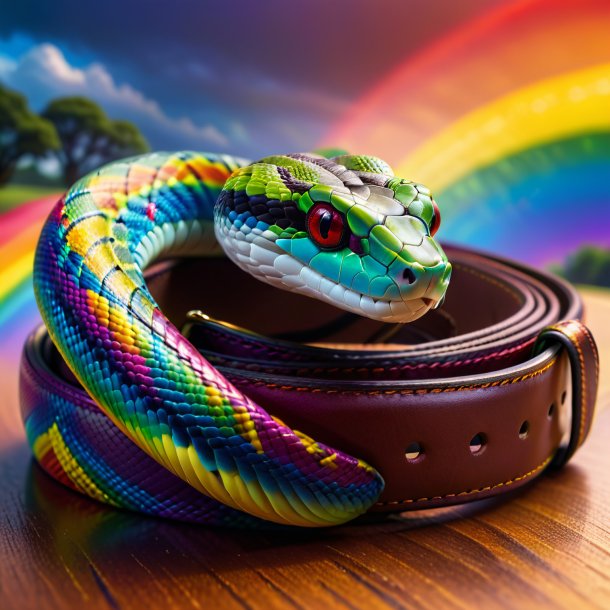 Image of a snake in a belt on the rainbow