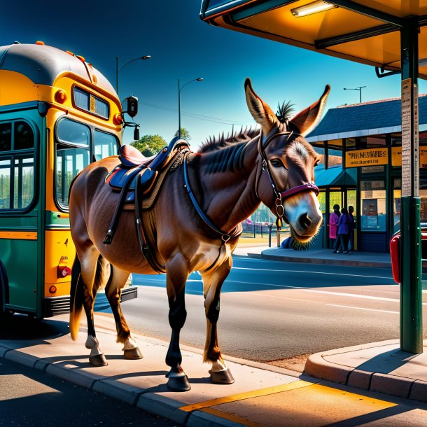 Image d'une menace d'une mule sur l'arrêt de bus