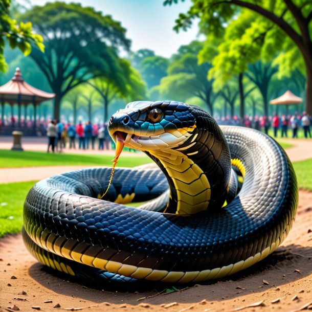 Picture of a playing of a cobra in the park