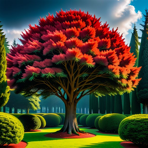 Depiction of a red yew