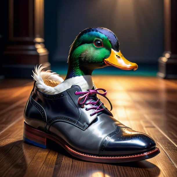 Imagen de un pato en zapatos grises