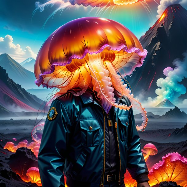 Pic of a jellyfish in a jacket in the volcano