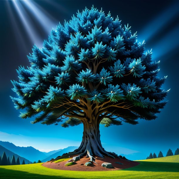 Portrayal of a blue yew