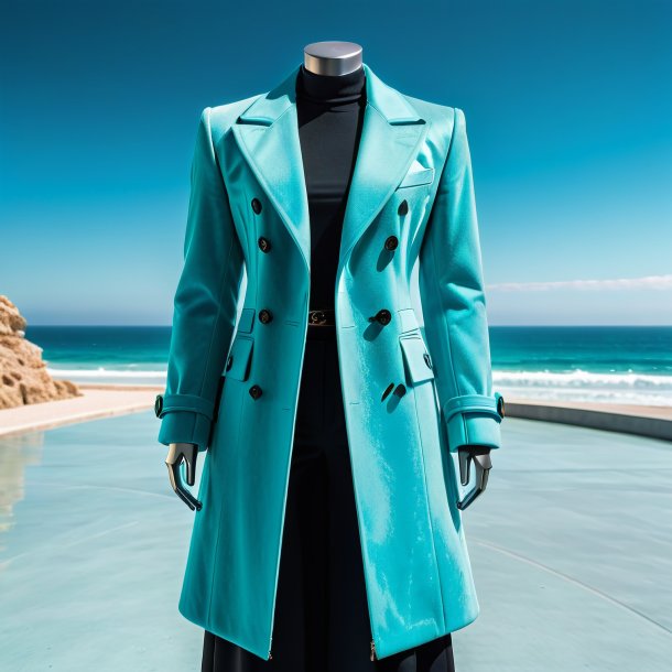 Image of a aquamarine coat from concrete