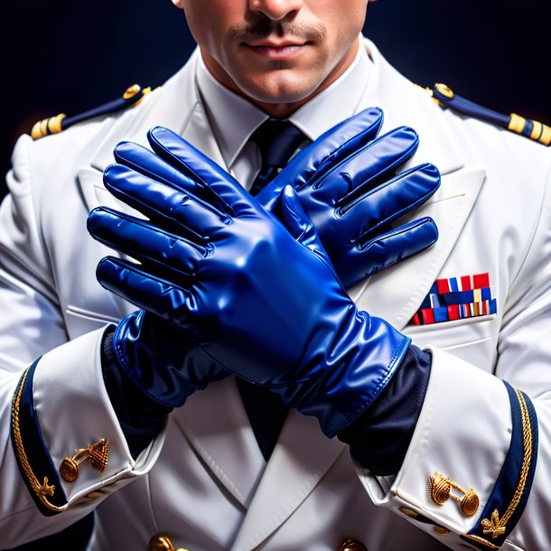 Portrait of a navy blue gloves from clay