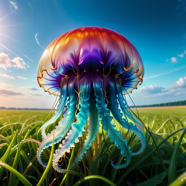 Picture of a angry of a jellyfish on the field