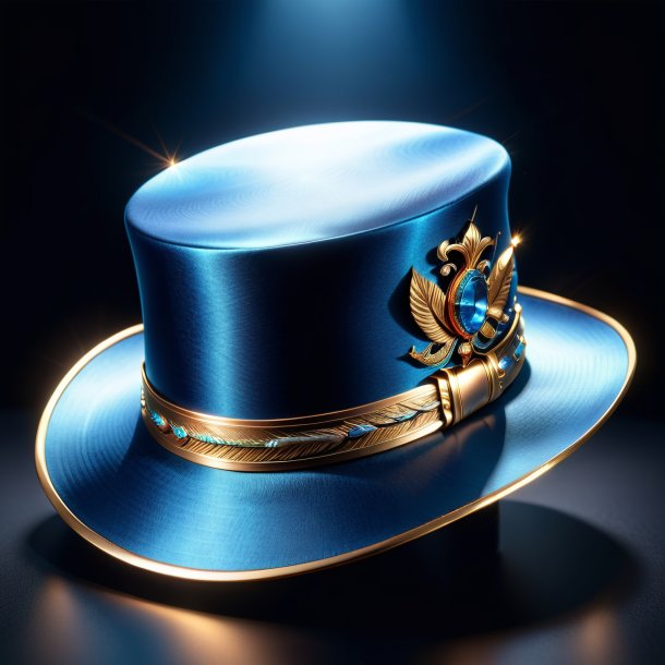 Illustration of a blue hat from metal