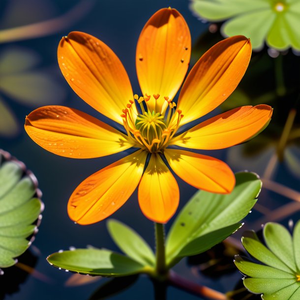 "imagen de un cuervo naranja, marisma"