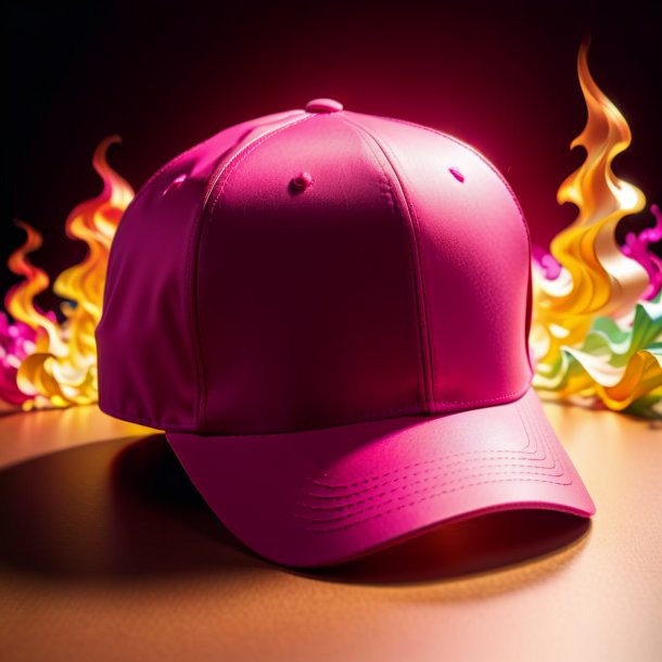 Photographie d'une casquette rose chaud du papier