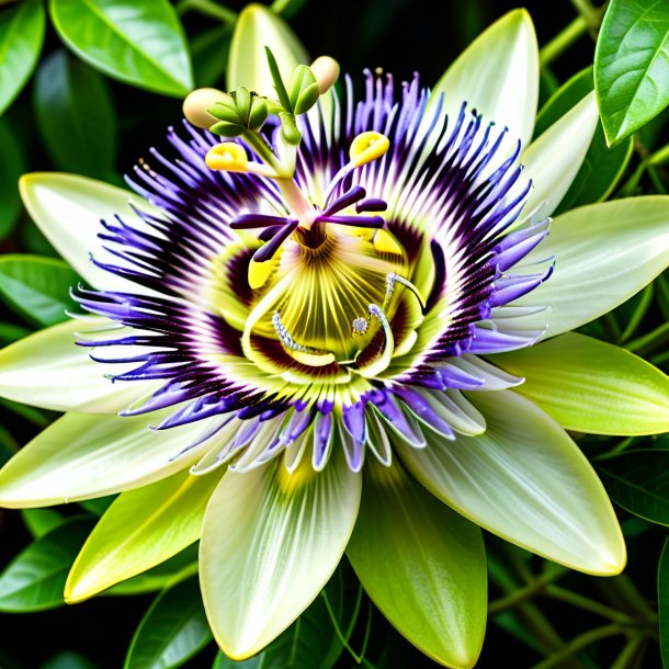 Imagery of a lime passion flower