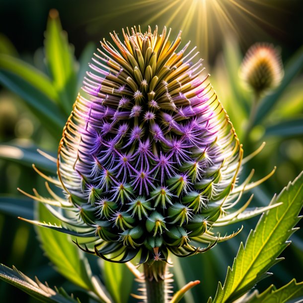 Depicting of a olive teasel