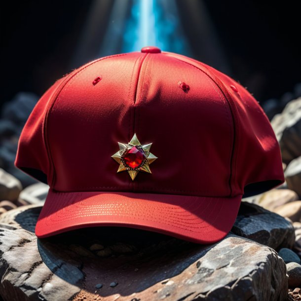 Imagen de una gorra carmesí de piedra