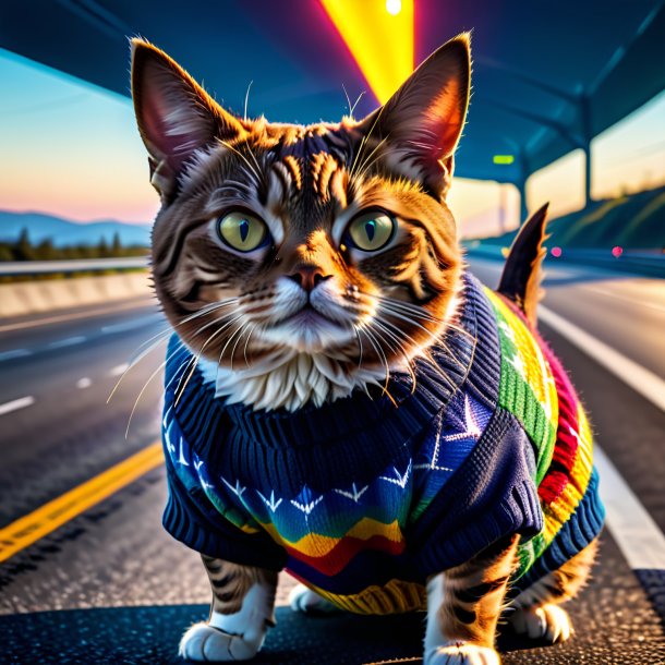 Pic of a tuna in a sweater on the highway