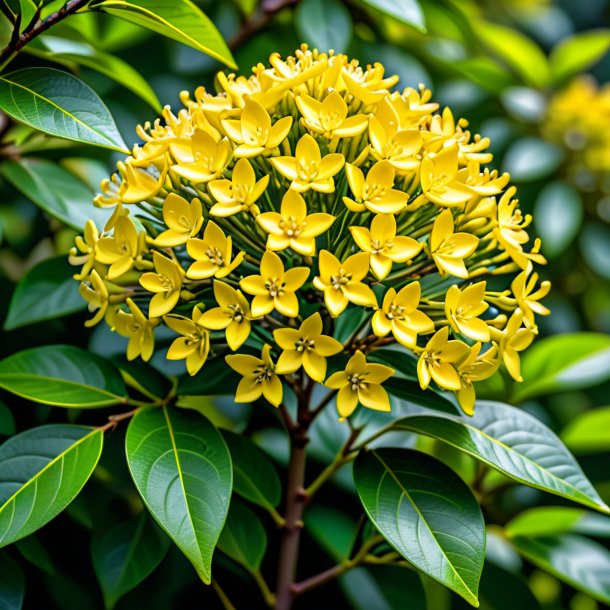 Portrait of a yellow privet