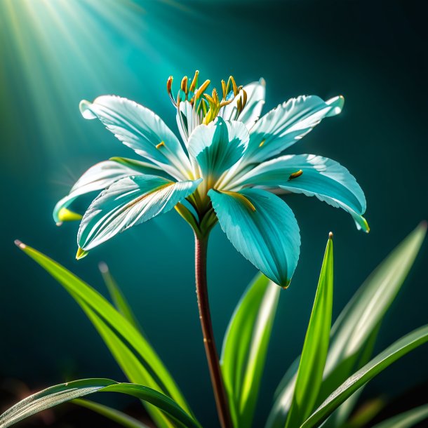 Fotografia de um anthericum teal