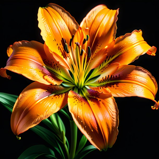 Drawing of a orange lily