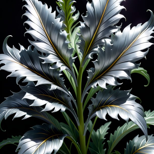 Depiction of a silver acanthus