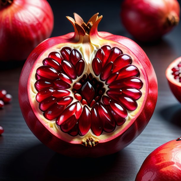 Clipart of a red pomegranate