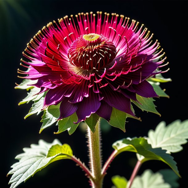 Portrait of a crimson burdock