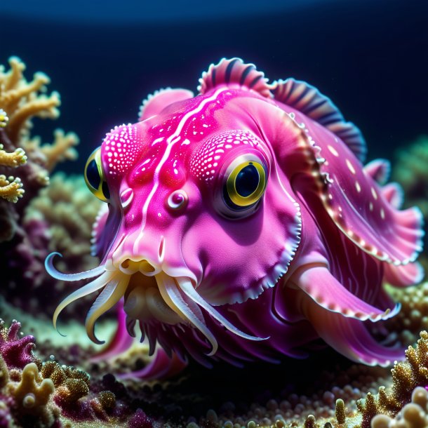 Pic of a pink waiting cuttlefish