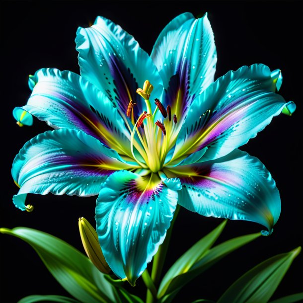 "portrait of a cyan lily, lent"