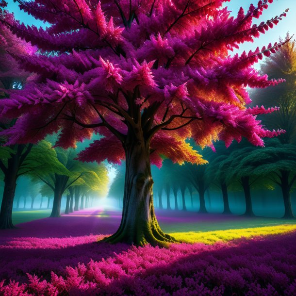 Foto de um hornbeam magenta