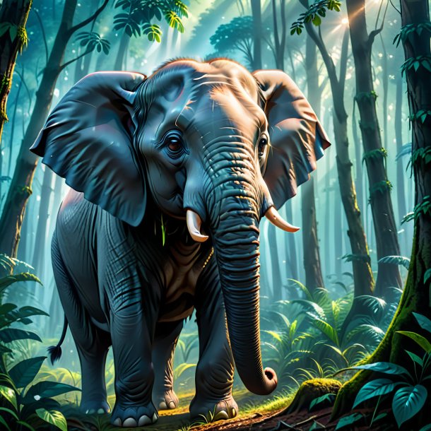 Imagem de um choro de um elefante na floresta